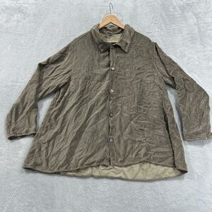 CP Shades Button Shirt Long Sleeve Women Medium Brown Velour Vintage 90s